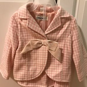 Pink houndstooth skirt/jacket set